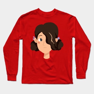 Girl Brown Hair Ponytails Long Sleeve T-Shirt